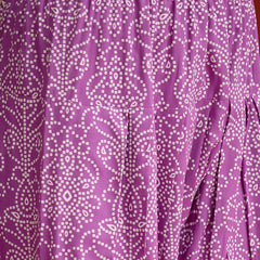 Stylum Women's Purple Bandhej Printed & Embroidered Rayon A-Line Short Kurti Farshi Salwar Dupatta Set (KSDPURPLEMARVIN)