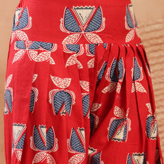 Stylum Women's Red Solid Cotton Straight Kurti Salwar Dupatta Set (KSDREDJUREL)