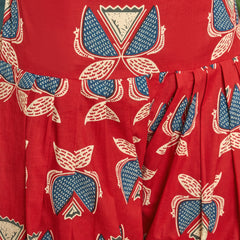 Stylum Women's Red Solid Cotton Straight Kurti Parshi Salwar Dupatta Set (KSDREDJUREL)