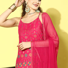 Stylum Women's Printed Rayon Short Kurta Sharara Dupatta Set (KSDTABBU)