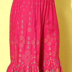 Stylum Women's Printed Rayon Short Kurta Sharara Dupatta Set (KSDTABBU)