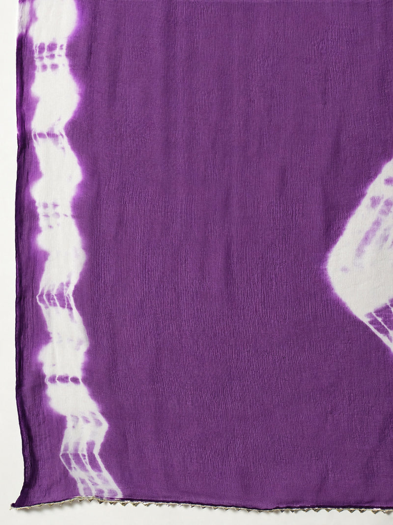 Stylum Women's Violet Floral Printed Rayon Straight Kurti Farshi Salwar Dupatta Set (KSDVOILKANGNA)