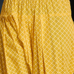 Stylum Women's Yellow Floral Printed Pure Cotton Straight Kurti With Farshi Salwar (KSLEMONCHAKLI)