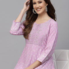 Embroidered Rayon Anarkali Kurta