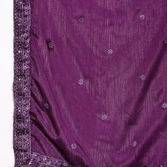 Stylum Women's Violet Embroidered Georgette Lehenga & Blouse with Dupatta (LEHVOILRADO)