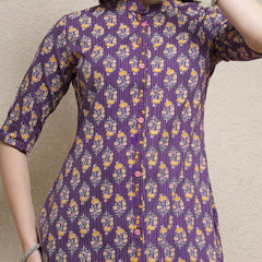 Stylum Women's Floral Printed Rayon A-Line Kurta (MERCURY)