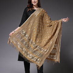 Stylum Women's Self Designed Nylon Dupatta (MINIOLIVE)