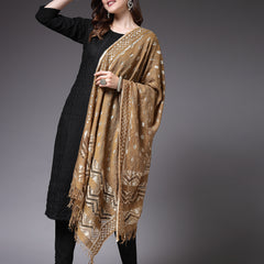 Stylum Women's Self Designed Nylon Dupatta (MINIOLIVE)