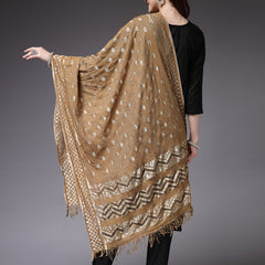 Stylum Women's Self Designed Nylon Dupatta (MINIOLIVE)