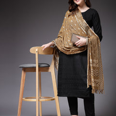 Stylum Women's Self Designed Nylon Dupatta (MINIOLIVE)