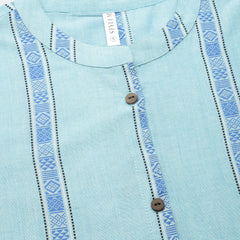 Stylum Women's Woven Design Cotton Blend A-Line Kurta (NANCYBLUE)