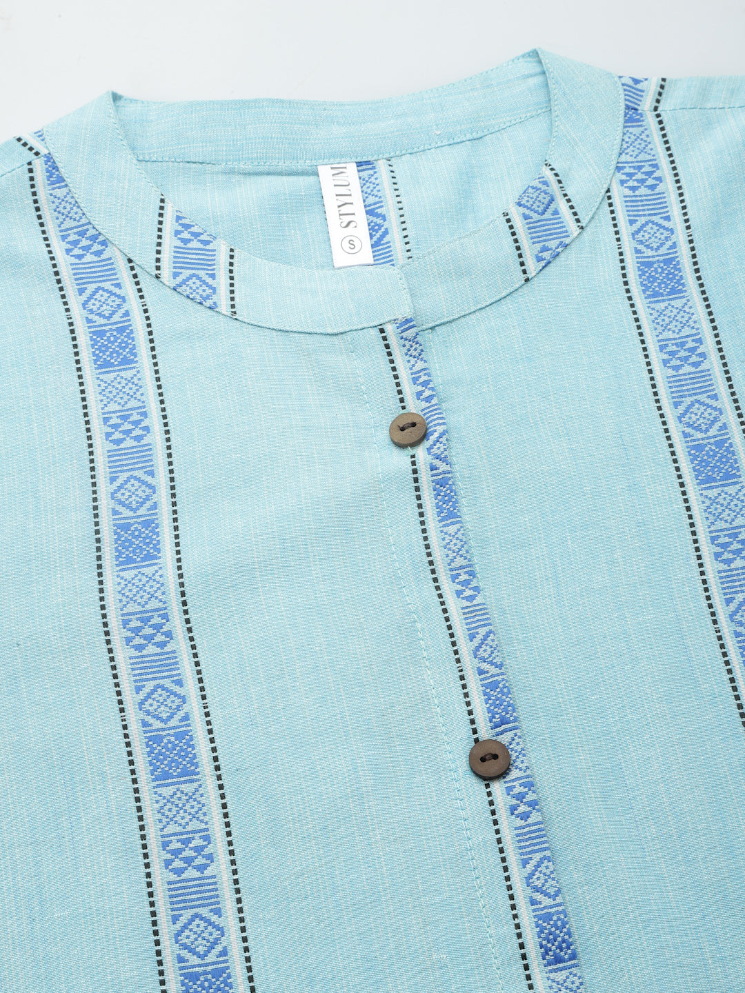 Stylum Women's Woven Design Cotton Blend A-Line Kurta (NANCYBLUE)