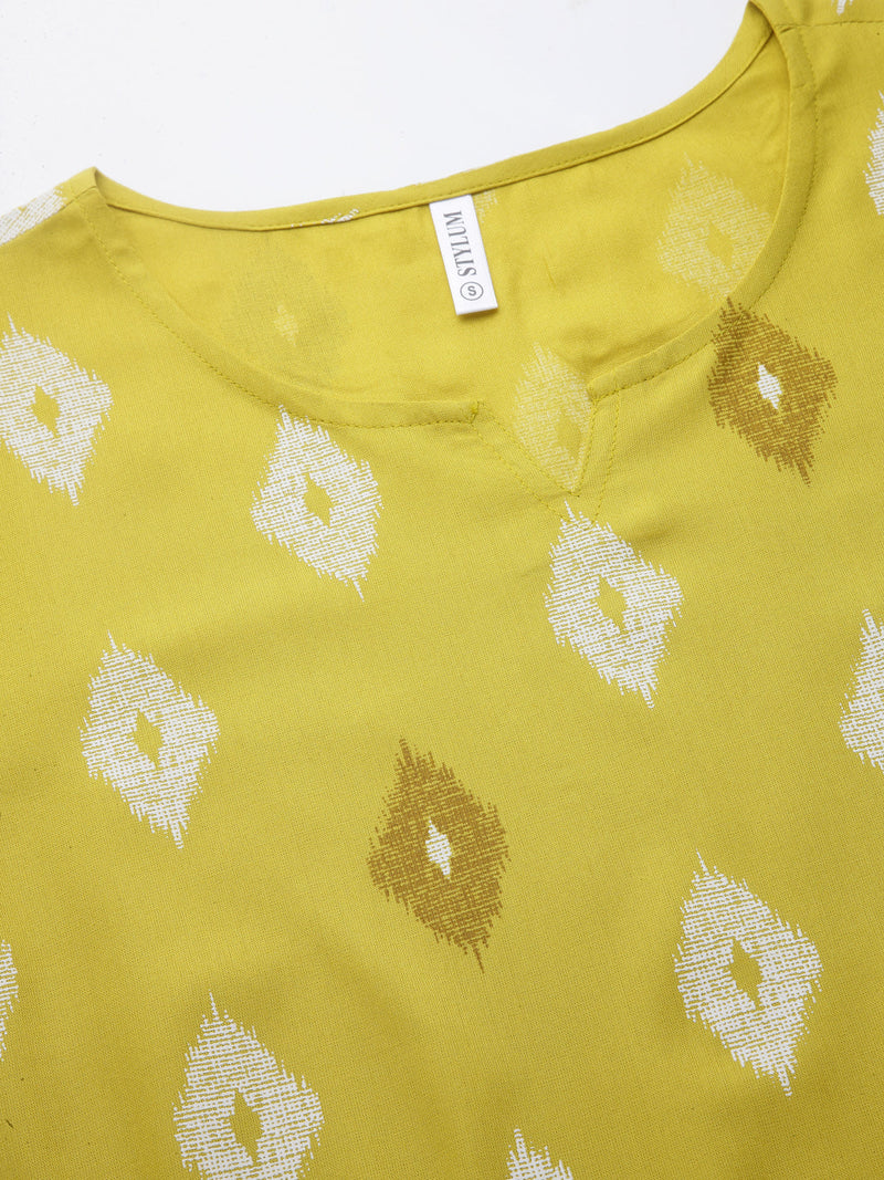 Stylum Women's Ikat Print Rayon Night Suit Set (NISTARROW)