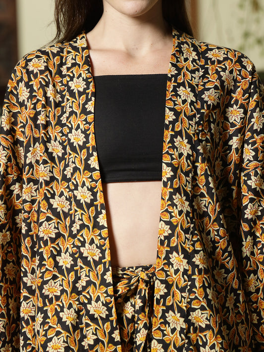 Stylum Women's Black Floral Printed Cotton Night Suit (NISTBLACKPUNK)