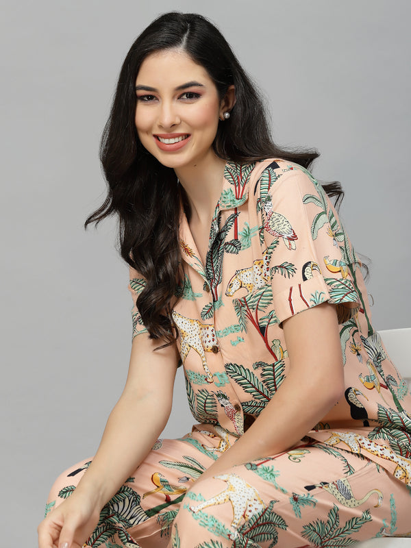 Animal Rayon Printed Night Suit