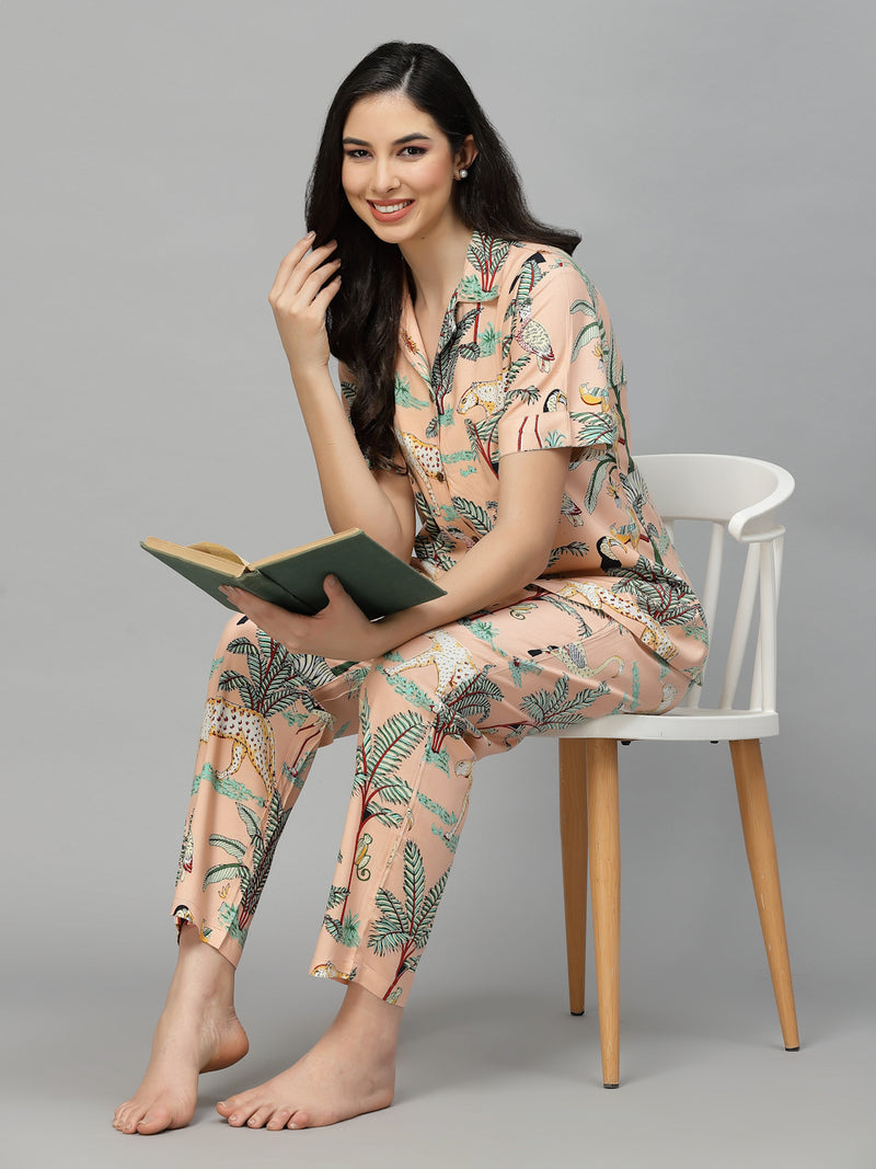 Animal Rayon Printed Night Suit