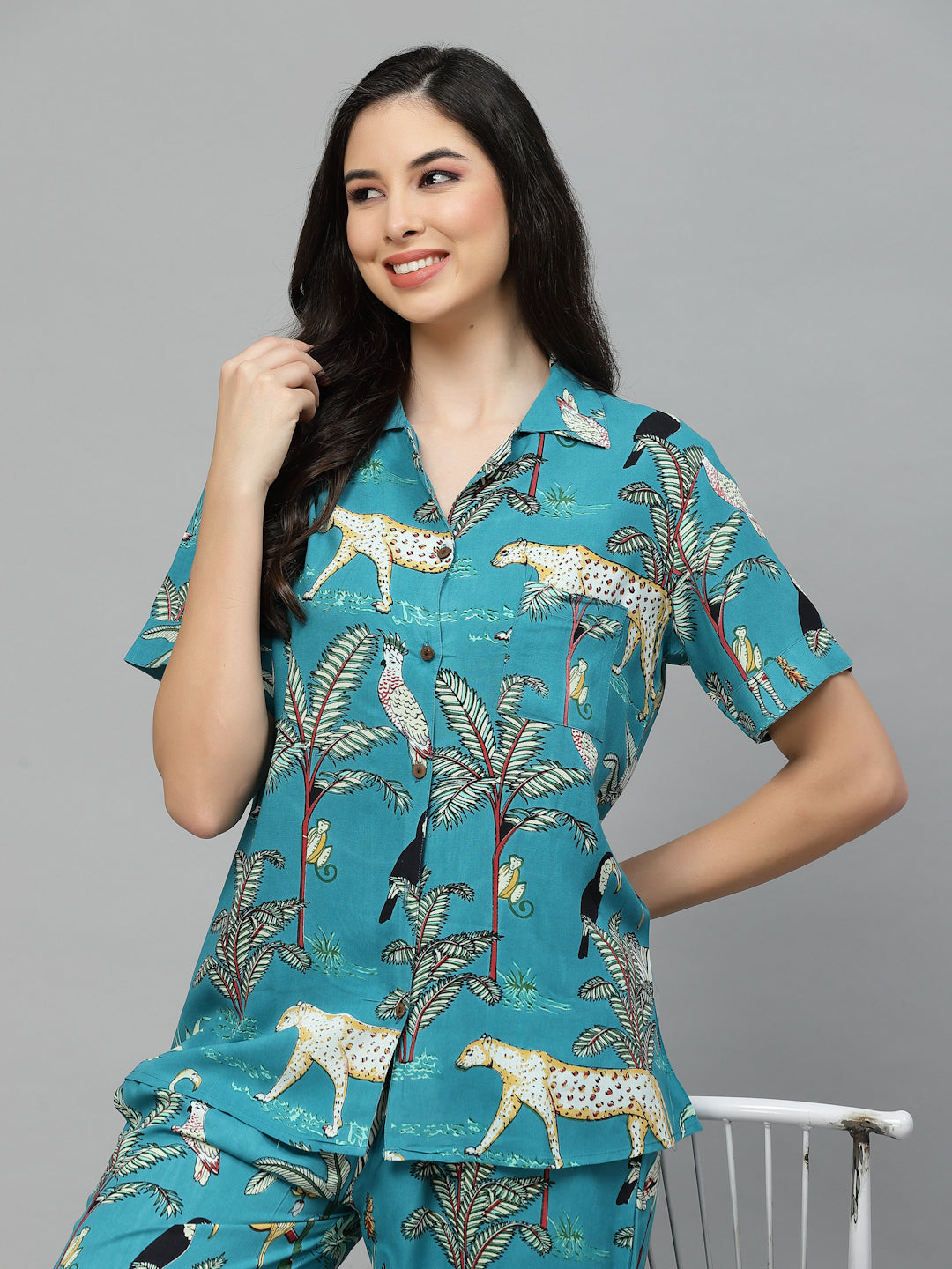 Women Animal Print Nightwear Short Sleeve Tops + Shorts Pajama Set  Sleepwear | Fruugo NO