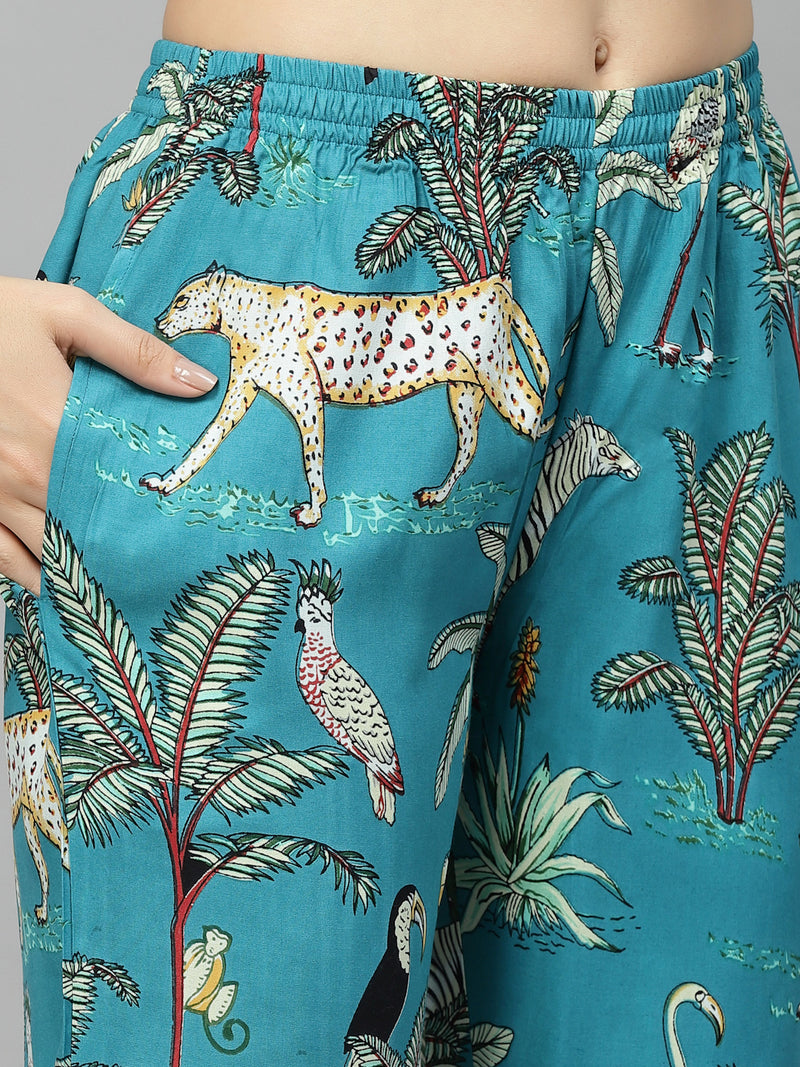 Animal Rayon Printed Night Suit