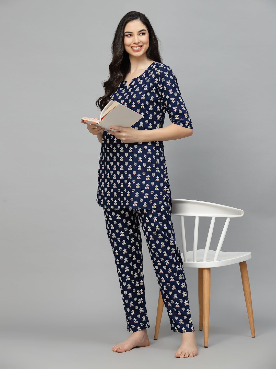 Quirky Printed Rayon Night Suit