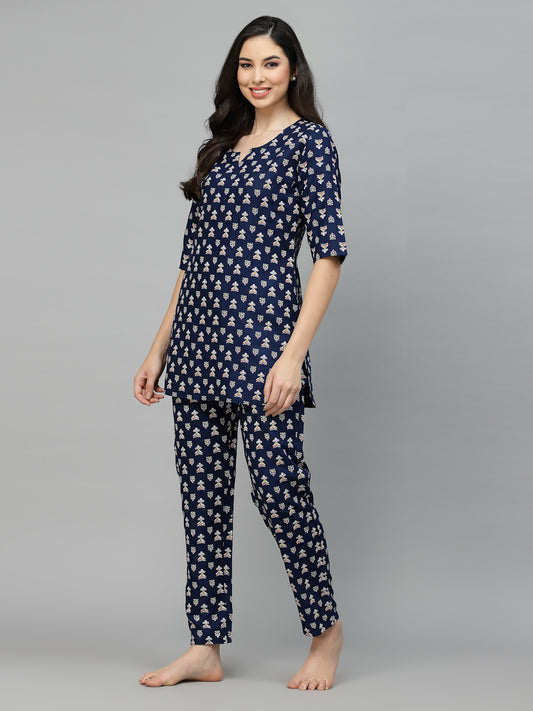 Stylum Women's Quirky Printed Rayon Night Suit (NISTNODDY)