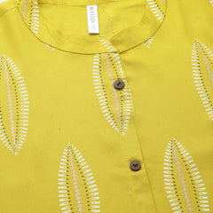 Stylum Women's Block Printed Rayon A-Line Kurta (NOMICORN)