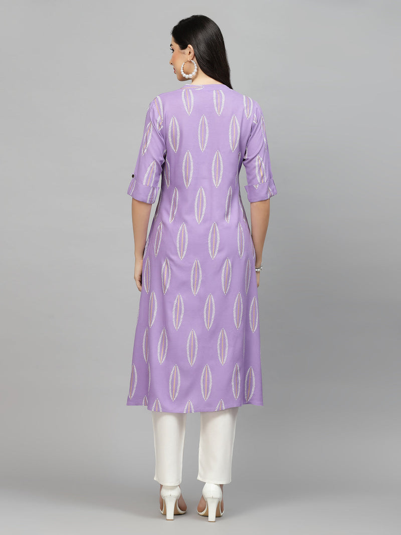 Printed Rayon A-Line Kurta
