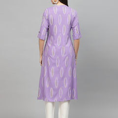 Printed Rayon A-Line Kurta