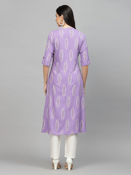 Printed Rayon A-Line Kurta