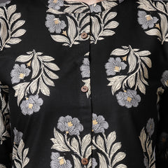 Stylum Women's Printed Rayon A-Line Kurta (NORABLACK)