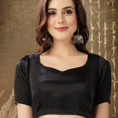 Stylum Women's Tie & Dye Print Satin Saree (Offwhiteshakira)