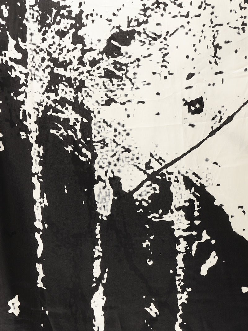 Stylum Women's Tie & Dye Print Satin Saree (Offwhiteshakira)