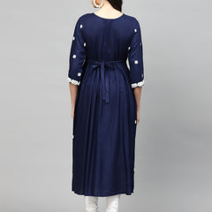Stylum Women's Embroidered Rayon Flared kurta (PARINAVY)