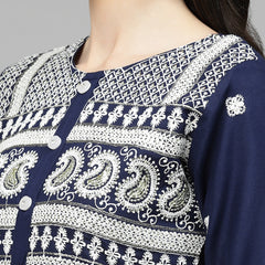 Stylum Women's Embroidered Rayon Flared kurta (PARINAVY)