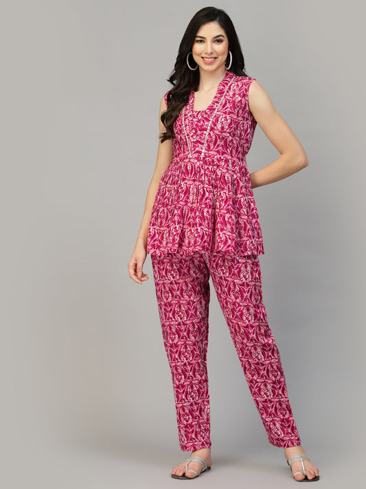 Beautiful Rayon Printed kurti pant set for women & Girls