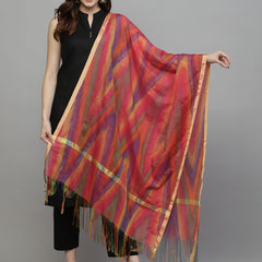 Stylum Women's Self Design Silk Blend Dupatta-PINKTOLA