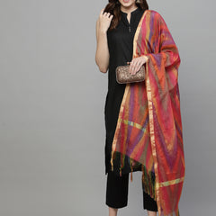 Stylum Women's Self Design Silk Blend Dupatta-PINKTOLA