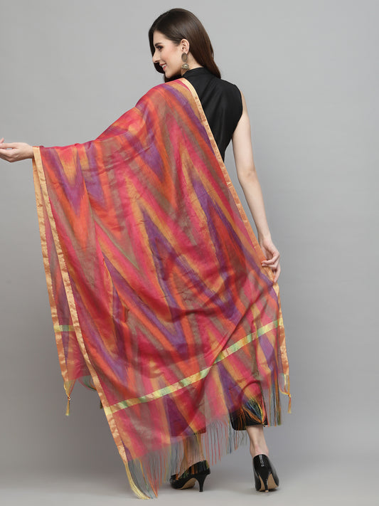 Stylum Women's Self Design Silk Blend Dupatta-PINKTOLA