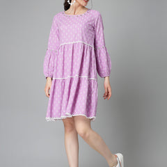 Floral Printed Rayon Tiered Dress