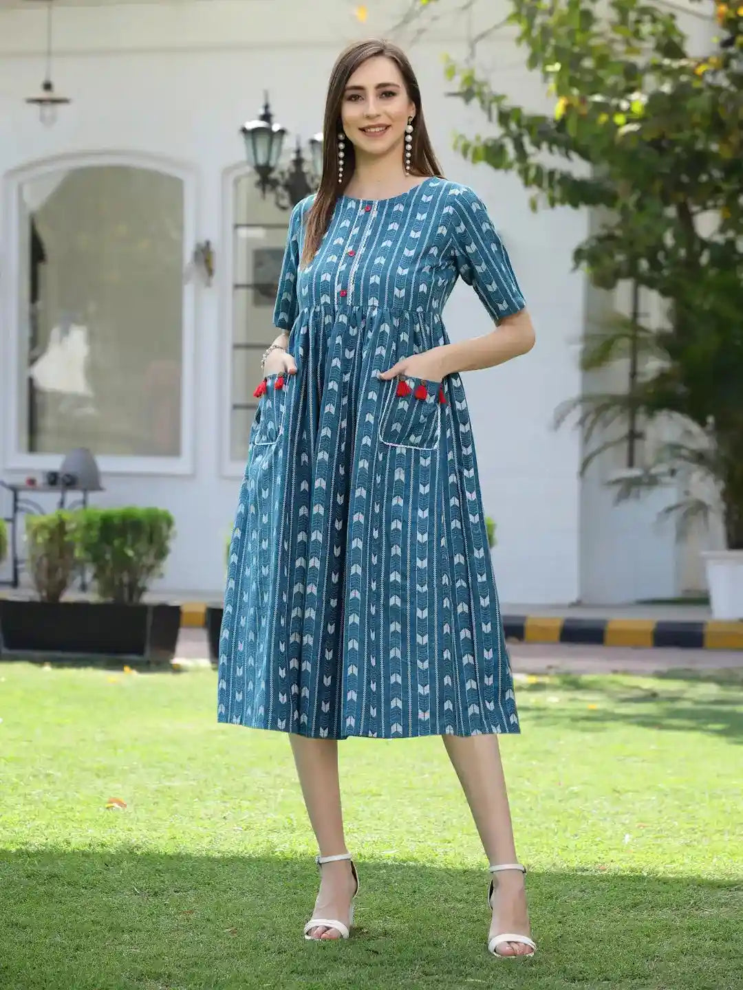 Women Casual Palazzo Kurta Dupatta Pakistani Salwar Kameez Summer Cotton  Dress | eBay
