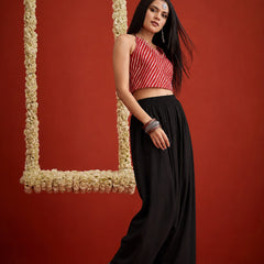 Stylum Women's Black Solid Rayon Farshi Salwar (PTBLACKSETHI)