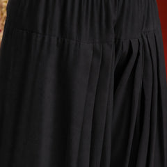 Stylum Women's Black Solid Rayon Farshi Salwar (PTBLACKSETHI)