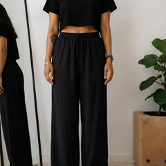 Women’s Off White Wide Leg Palazzo Pants (PTBLACKSIMBA)