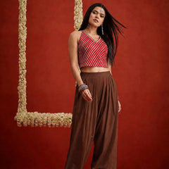 Stylum Women's Brown Solid Rayon Farshi Salwar (PTBROWNSETHI)