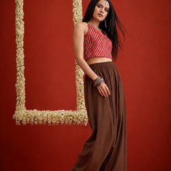 Stylum Women's Brown Solid Rayon Farshi Salwar (PTBROWNSETHI)