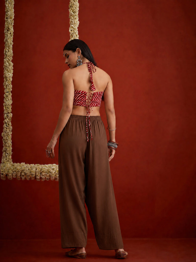 Stylum Women's Brown Solid Rayon Farshi Salwar (PTBROWNSETHI)