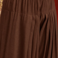 Stylum Women's Brown Solid Rayon Farshi Salwar (PTBROWNSETHI)