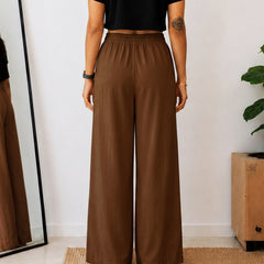 Women's Wide Leg Palazzo Pants - Brown