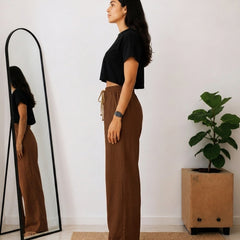 Women's Wide Leg Palazzo Pants - Brown