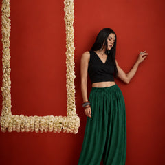 Stylum Women's Green Solid Rayon Balloon Pant (PTGREENCAMP)