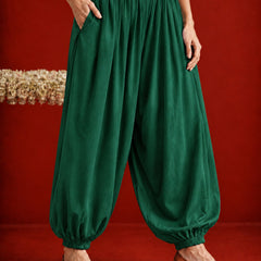 Stylum Women's Green Solid Rayon Balloon Pant (PTGREENCAMP)